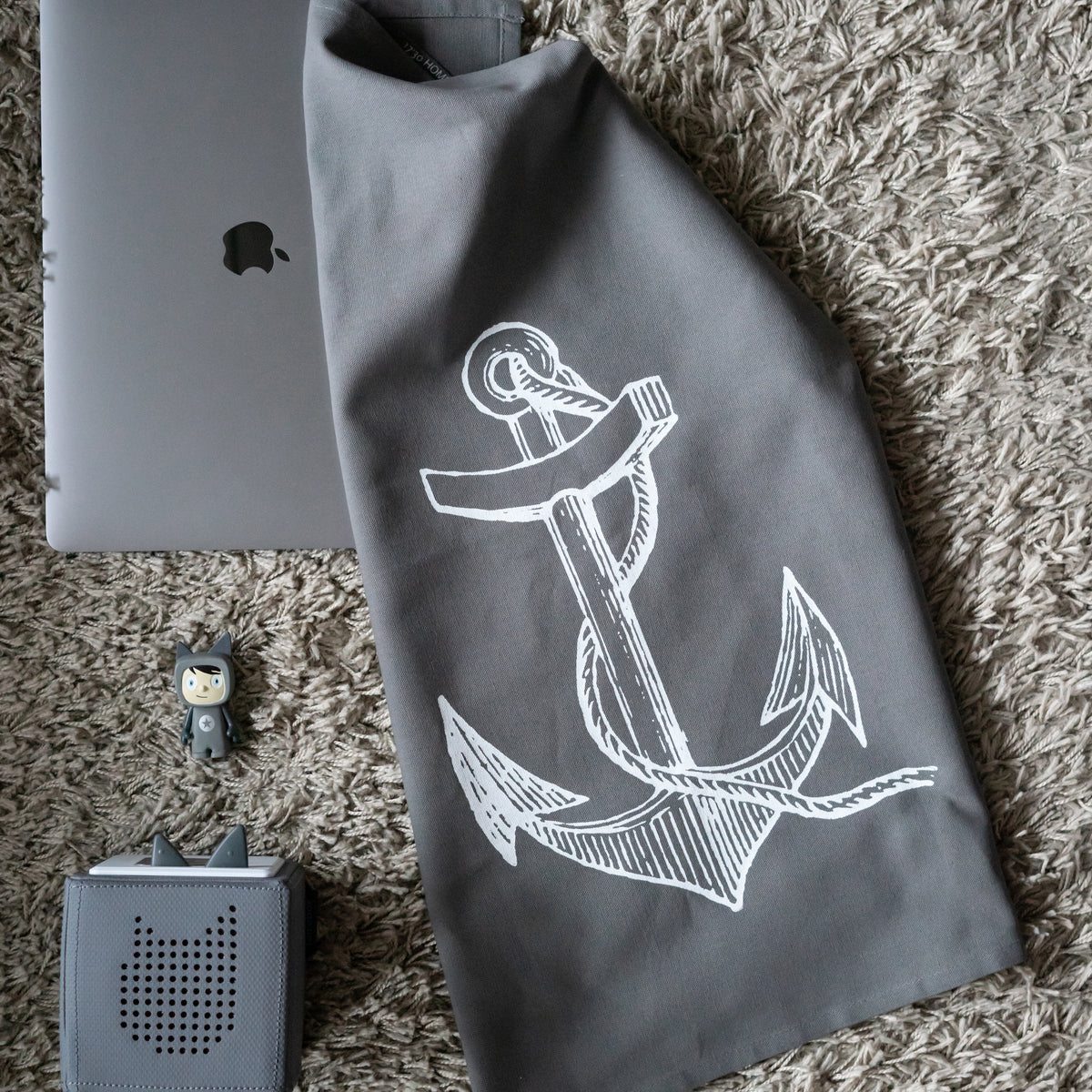 17:30 - Paño de cocina gris "ANCLA"