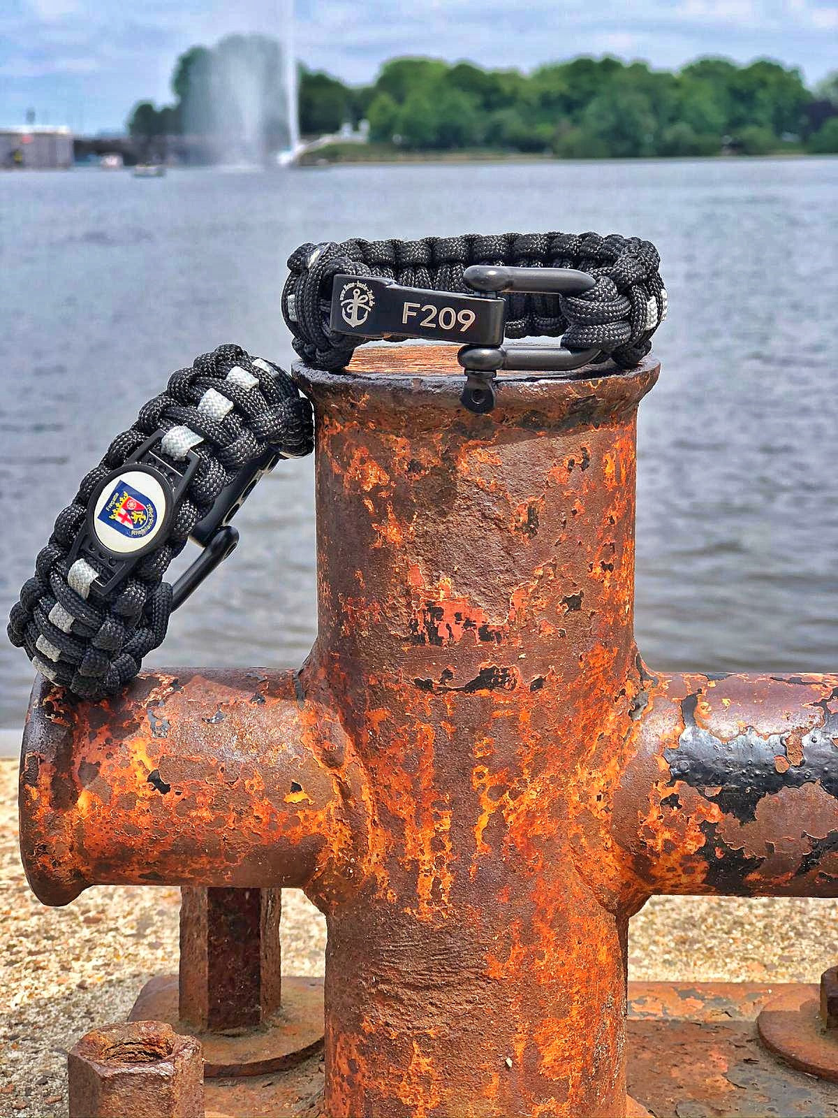 Pulsera de paracord Fragata RHEINLAND-PFALZ F209, talla ajustable