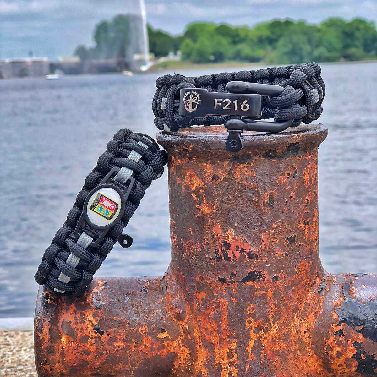 Pulsera de paracord Fragata SCHLESWIG-HOLSTEIN F216, talla ajustable