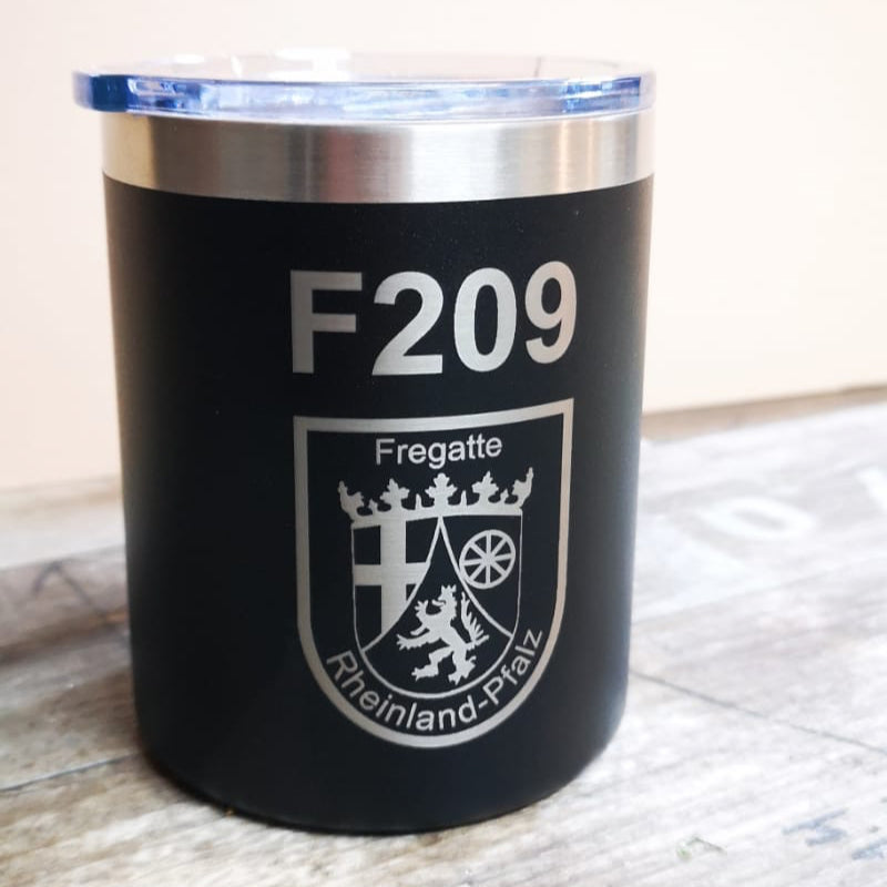 Taza térmica de acero inoxidable FREGATTE 122 Class, con grabado, color negro