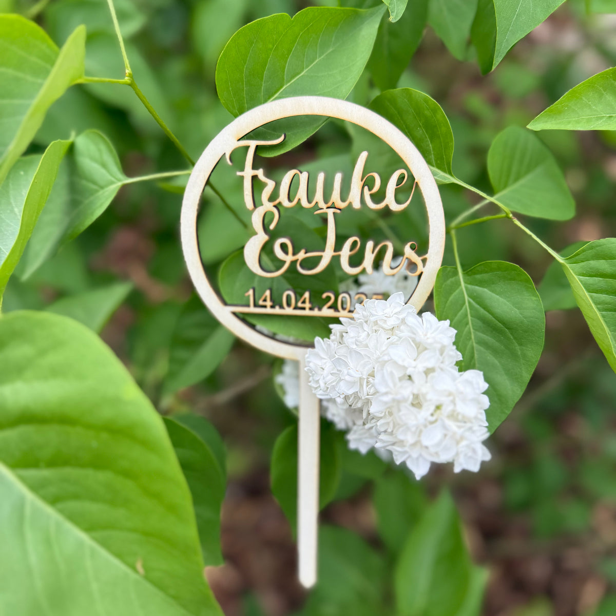 Caketopper "Namen & Datum"