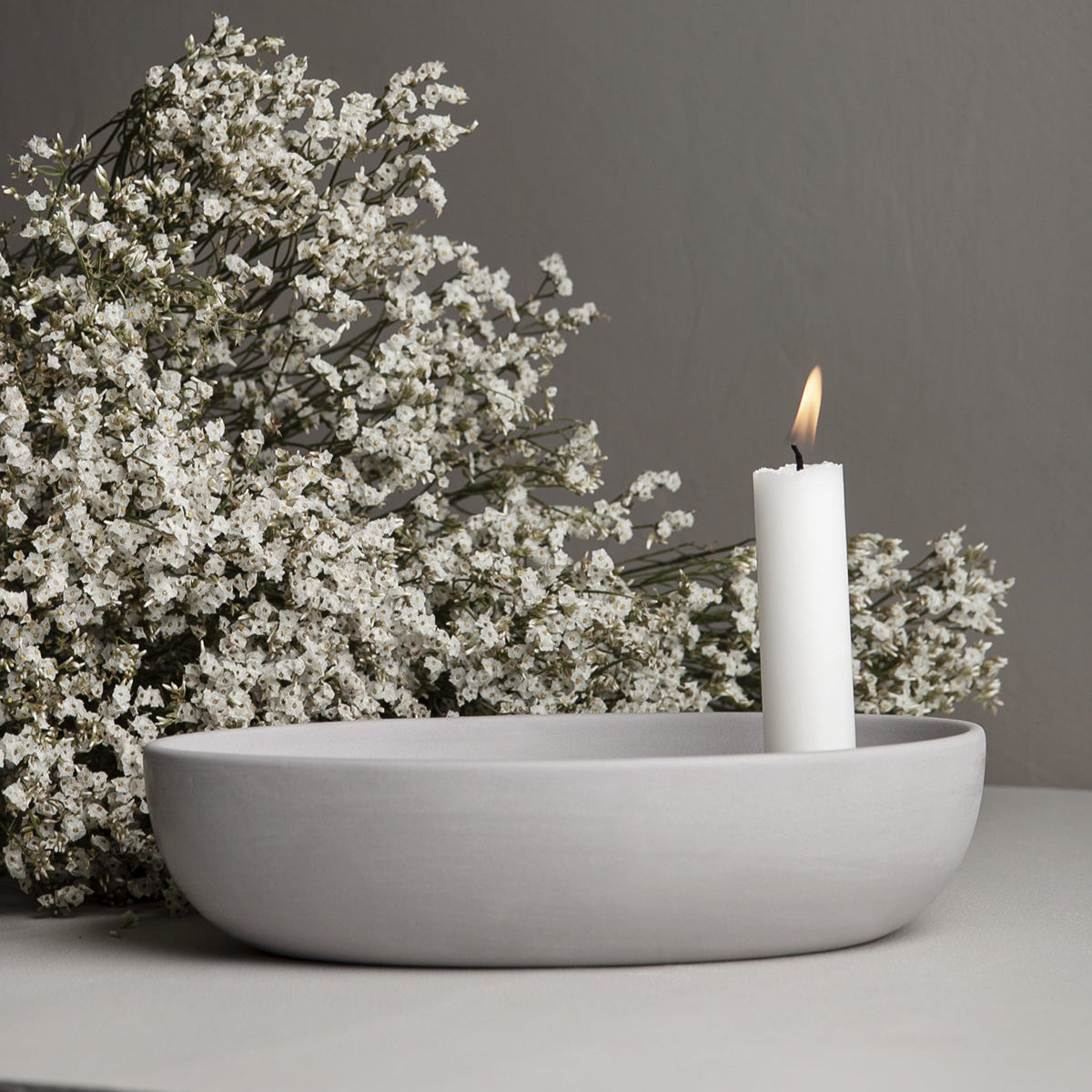 Candelabro ovalado LIDATORP, color gris