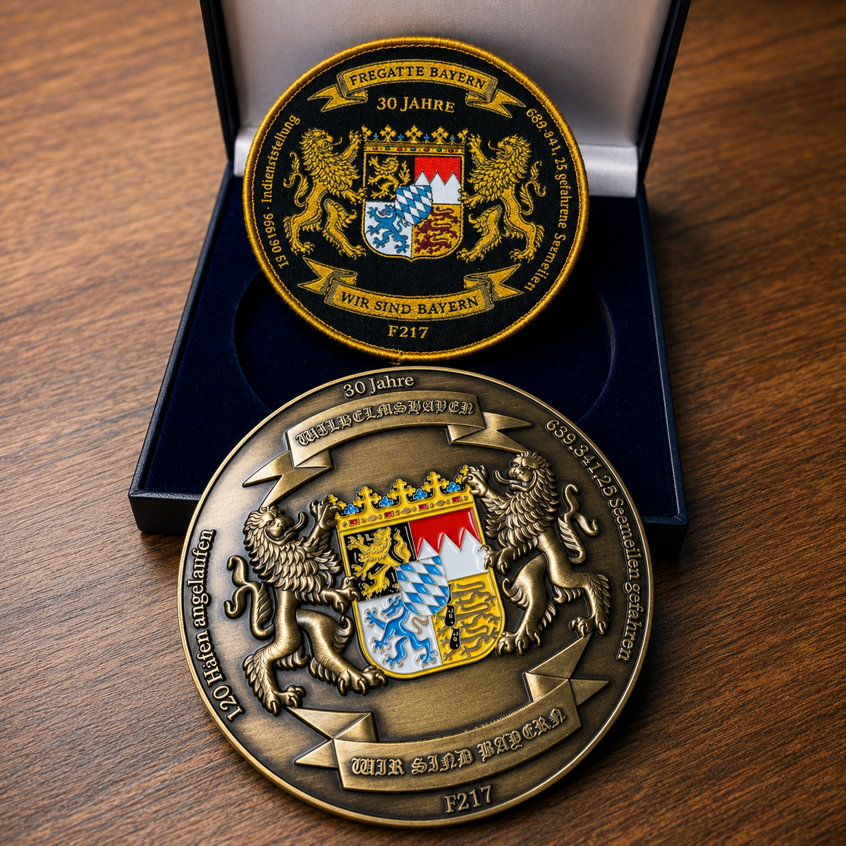 Jubiläums-Set „30 Jahre Fregatte Bayern F217“ – Coin & Patch Limitierte Auflage