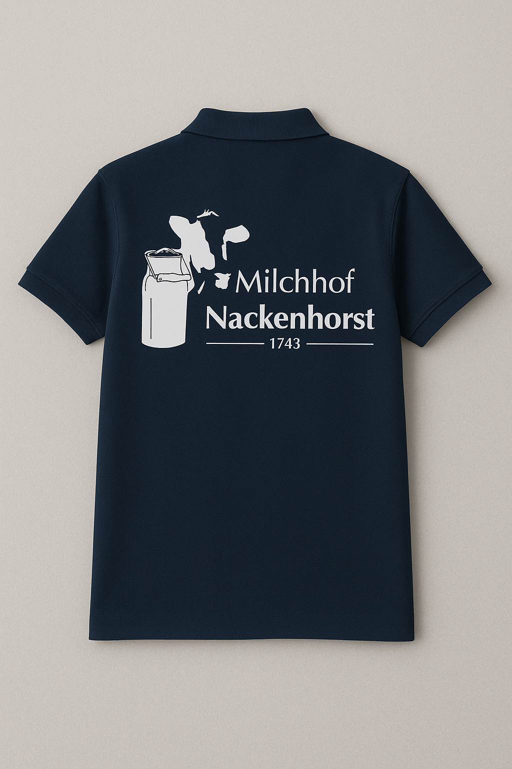 Poloshirt, navy  "Milchhof Nackenhorst", gestickt