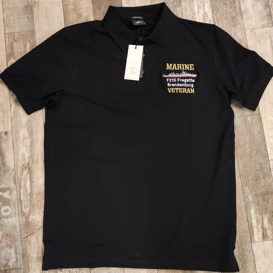 Marine Veteran - Poloshirt mit Personalisierung , gestickt