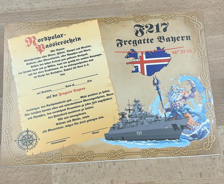 Pasaporte Polar Norte "Fragata F217 BAYERN"