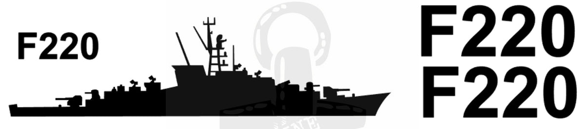 Aufkleber / Sticker Fregatte Klasse 120 - Konturschnitt mit 2x Hullnumber