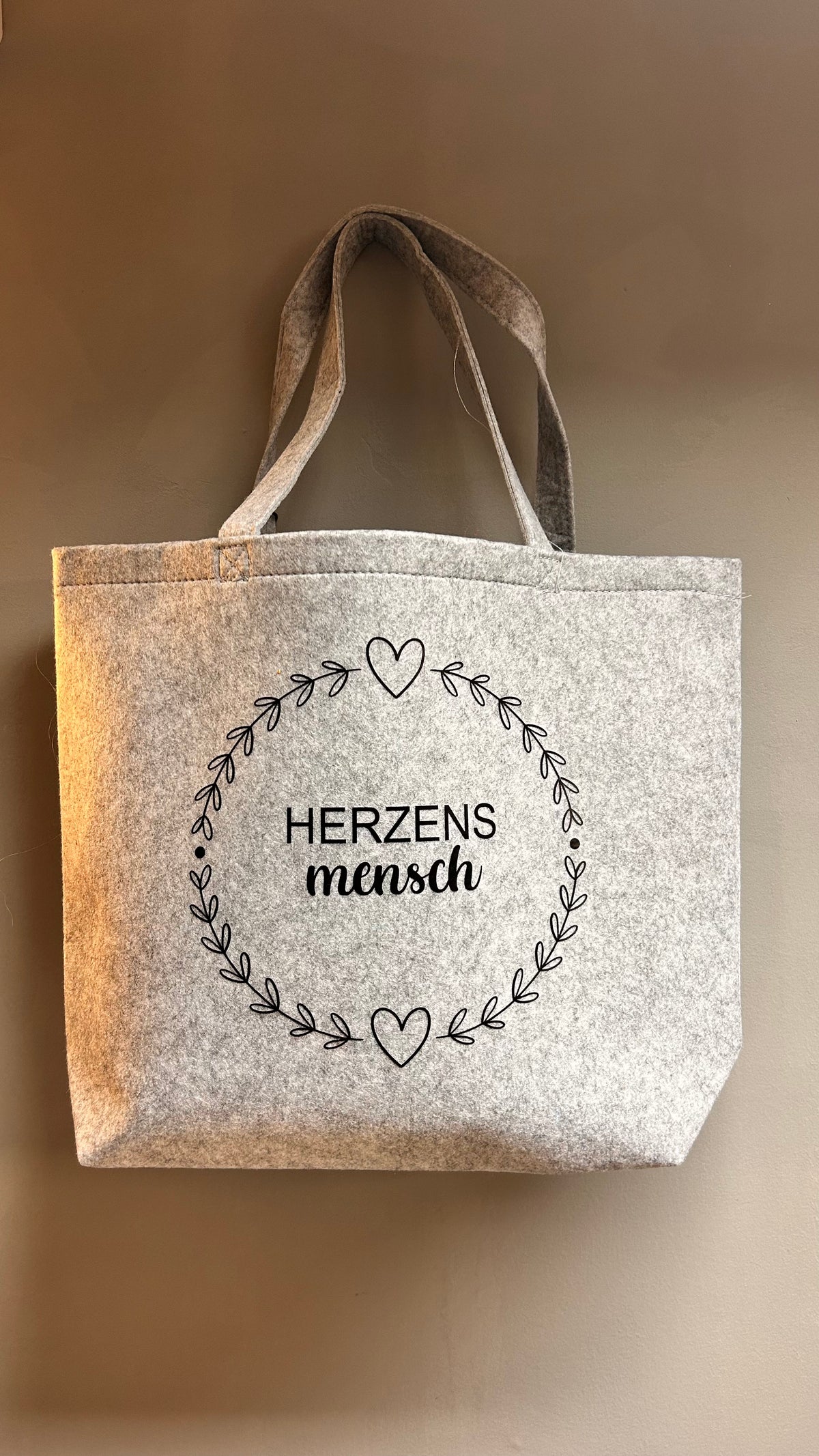 Bolsa de compras de fieltro "Persona del corazón"
