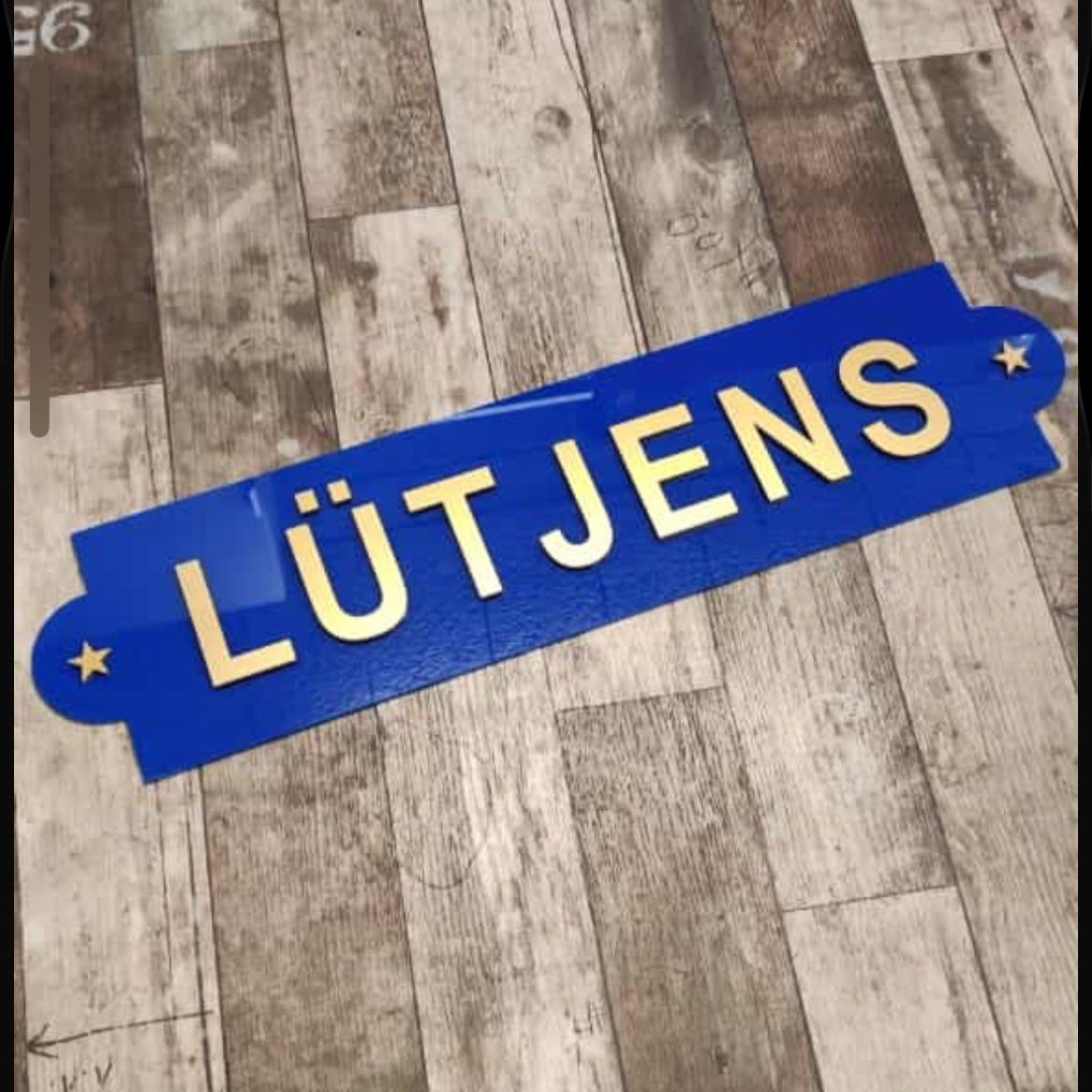 NAMENSCHILD "LÜTJENS"  15x60cm