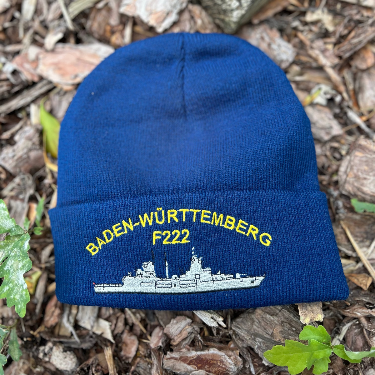 Strickmütze „F222 Fregatte BADEN-WÜRTTEMBERG“ blau