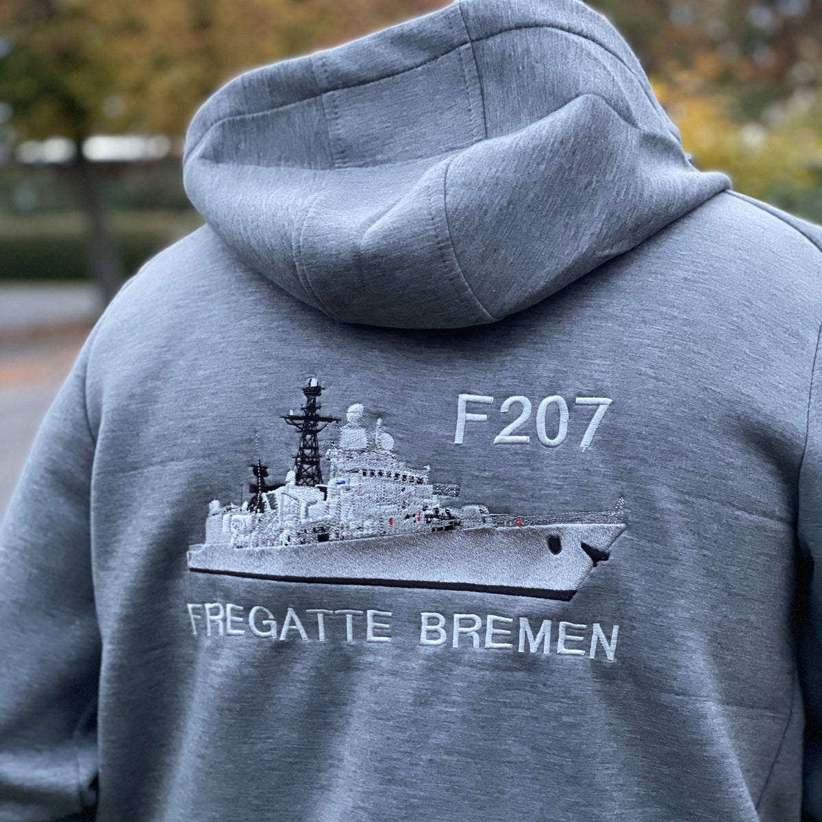 Sudadera con capucha y cremallera F207 Frigate Bremen, gris claro