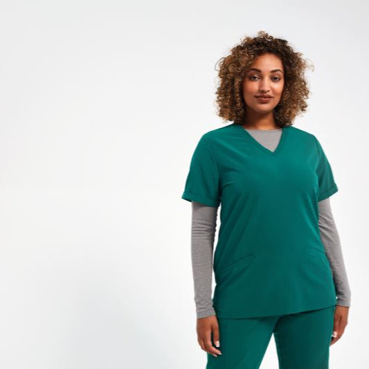 Damen V-Ausschnitt Stretch Kasack