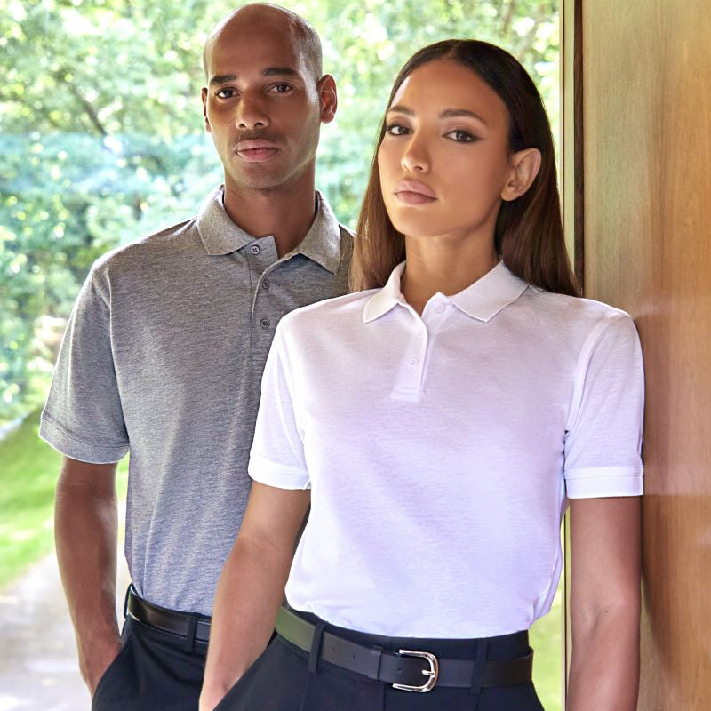 Damen Poloshirt mit Logo-Bruststick