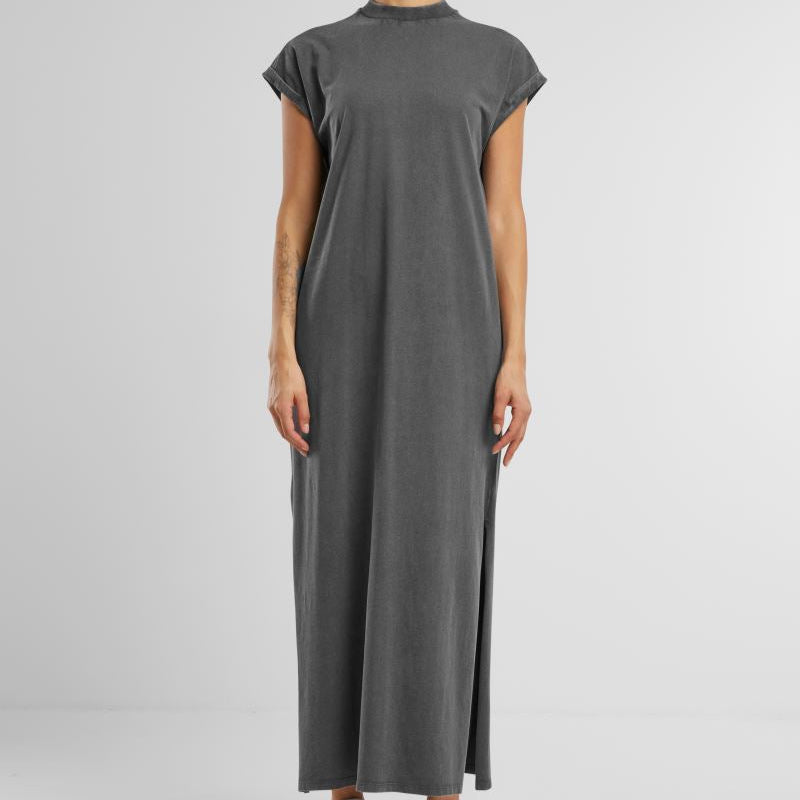 Langes Kleid "Stonewash", Farbe magnet