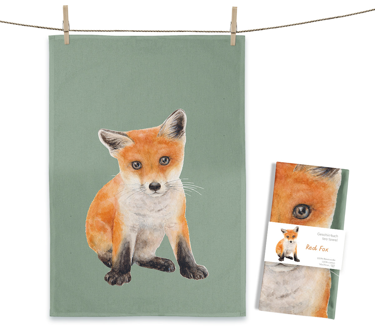 MALUU - Paño de cocina ZORRO 50x70cm