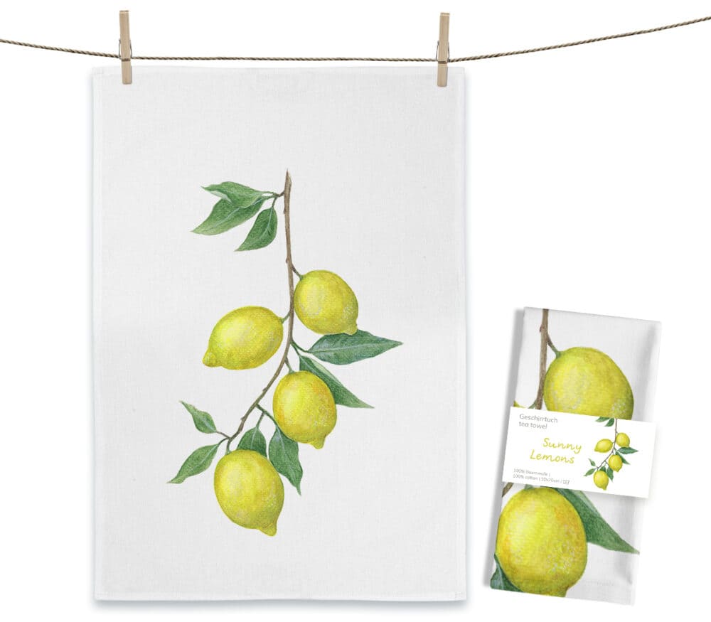 MALUU - Paño de cocina Sunny Lemons 50x70cm