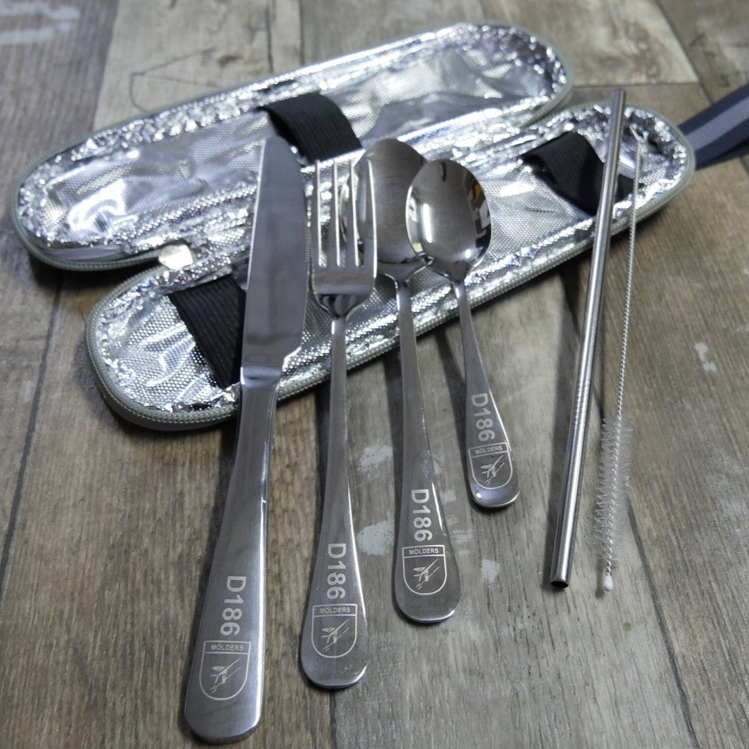 D186 Destructor MÖLDERS, juego de cubiertos con bolsa, 7 piezas