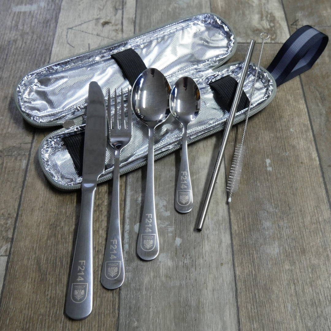 Fragata F218 Mecklemburgo Pomerania Occidental - Juego de cubiertos con bolsa, 7 piezas