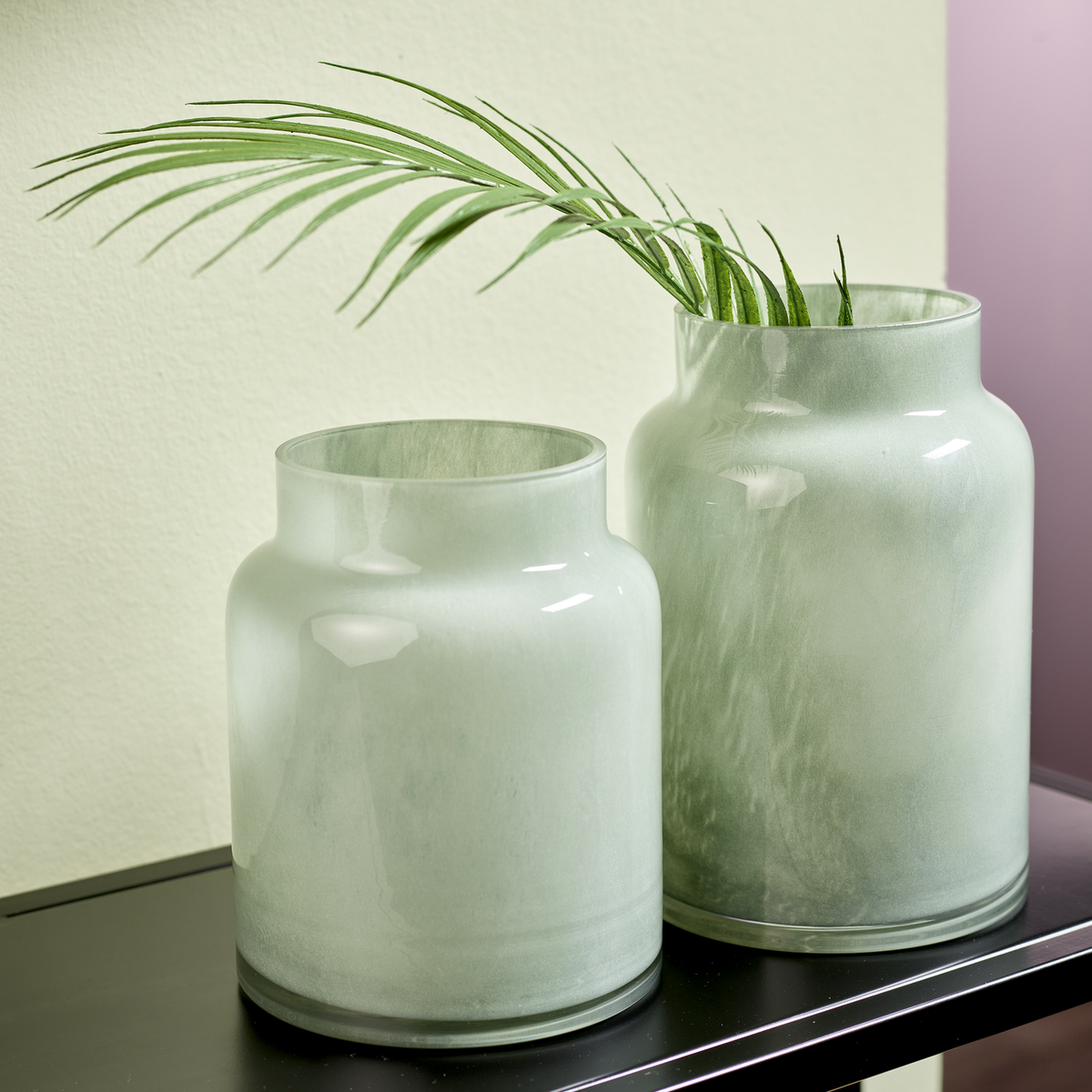 Glas Vase D15H22cm grün