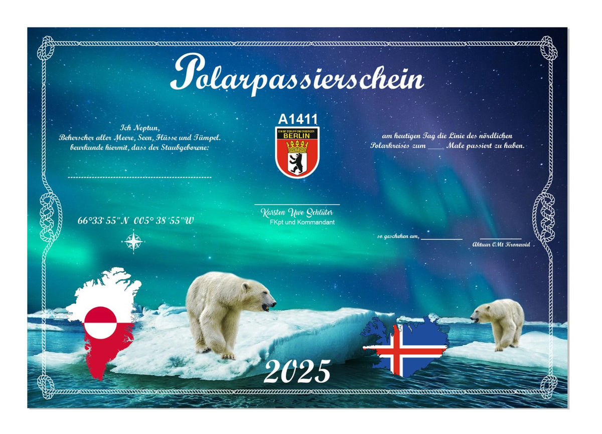 Polar Passierschein Eisbär - A1411