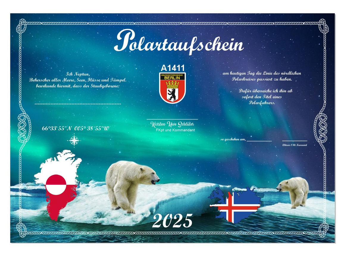 Polar Taufschein  "Eisbär" - A1411