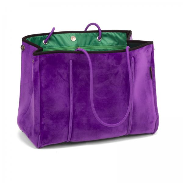 Bolso de terciopelo Moo'ilo morado talla L 