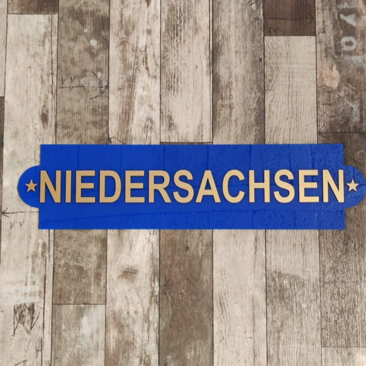 PLACA DE NOMBRE "BAJA SAJONIA" 15x60cm