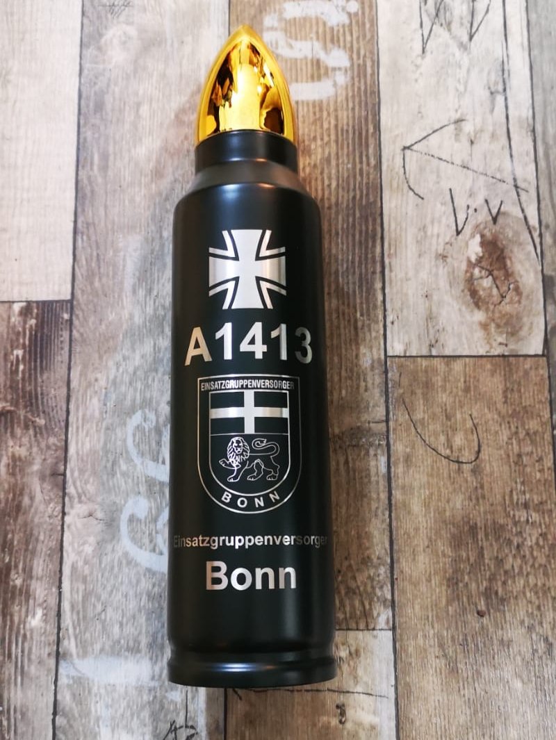 A1413 EGV BONN - Termo de 1 litro con escudo de armas y número de casco