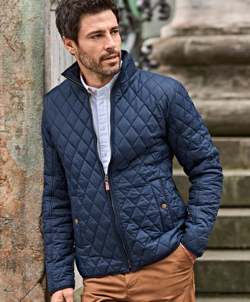 Men's quilted jacket "Richmond", navy blue - TeeJays 