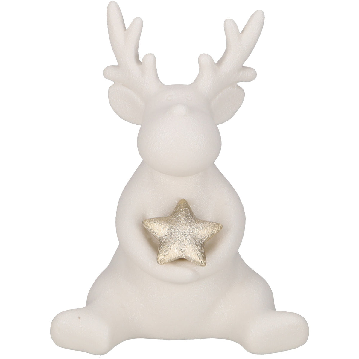 Reno de cerámica "Gilles" de 13 cm de altura sentado