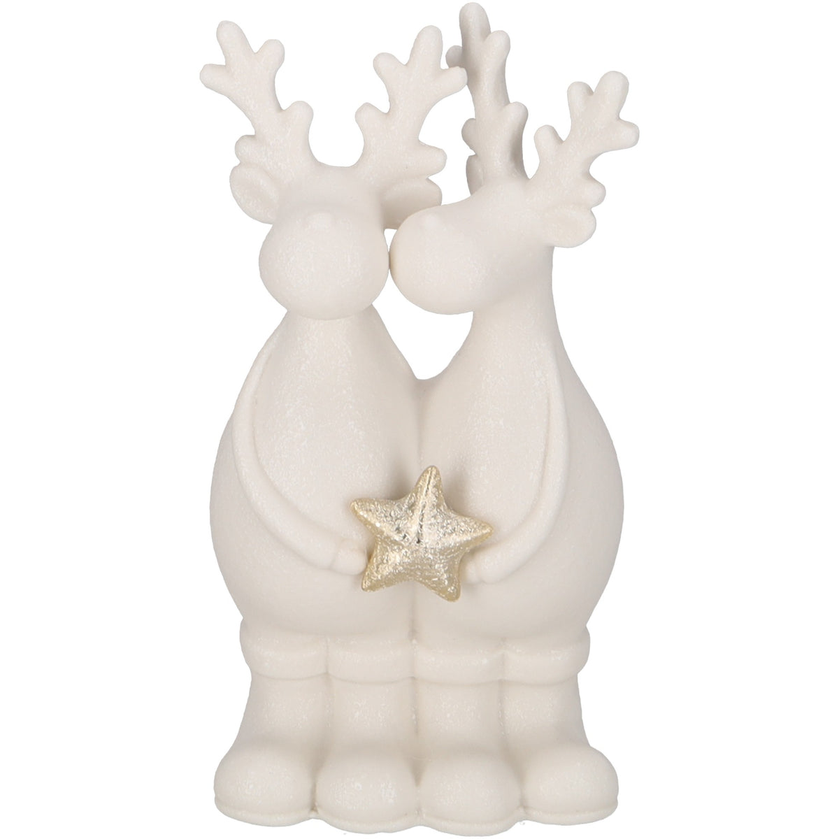 Pareja de renos de cerámica "Gilles" 14 cm de alto